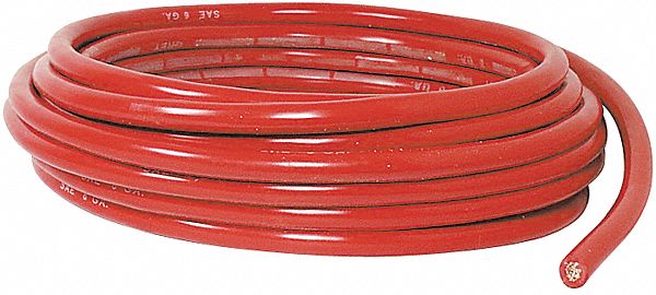 Battery Cable 4 AWG 1 Cond 25 ft Red