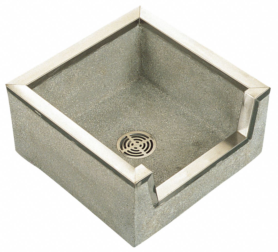 MopSink Square Gray/Wht 12inH 24inW