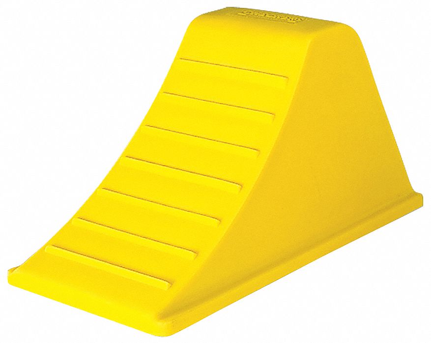 Wheel Chock 12-1/4 In H Urethane Yellow