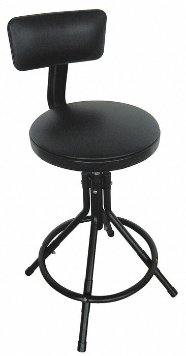 Round Stool 4 Legs Black 34.5 H