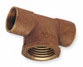 Tee Bronze Cup 1 1/4  FNPT 1/2 