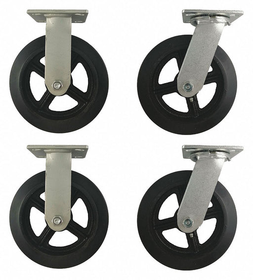 Plate Casters Rigid Swivel 9 1/2 H PK4