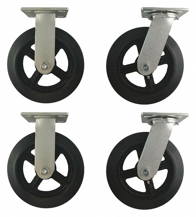 Plate Casters Rigid Swivel 9 1/2 H PK4