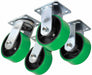 PlateCasters Rigid Swivel PU 9 1/2 H PK4