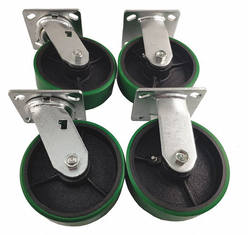 PlateCasters Rigid Swivel PU 7 1/2 H PK4