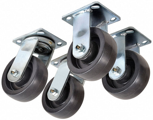 Plate Casters Rigid Swivel 9 1/2 H PK4