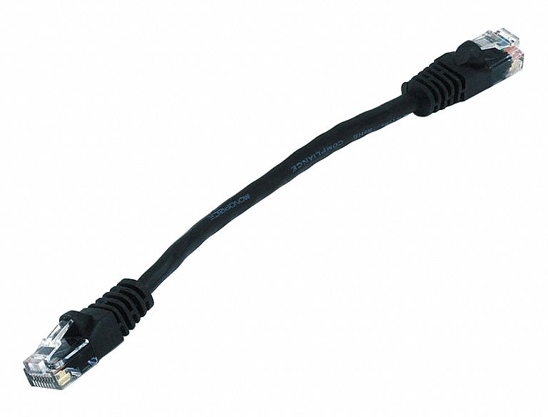 M3395 Patch Cord Cat 5e Booted Black 0.5 ft.