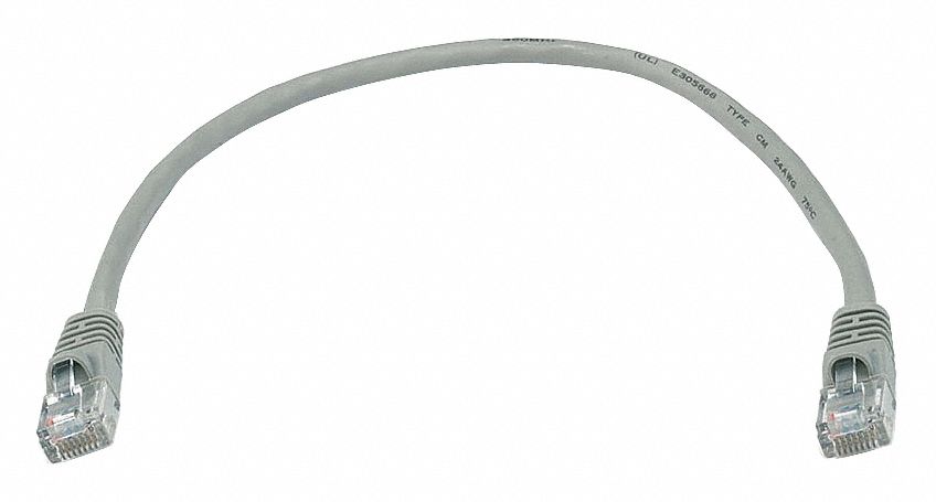 M3395 Patch Cord Cat 5e Booted Gray 1.0 ft.