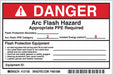 Arc Flash Protect Lbl 4inx6in Vinyl PK5
