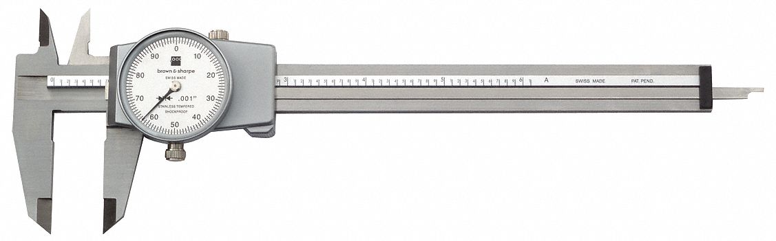 N1174 Dial Caliper 6 In 0.001 In Grad Silver