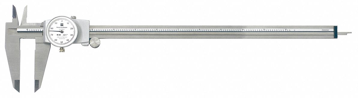 N1168 Dial Caliper 12 In 0.001 In Grad Silver