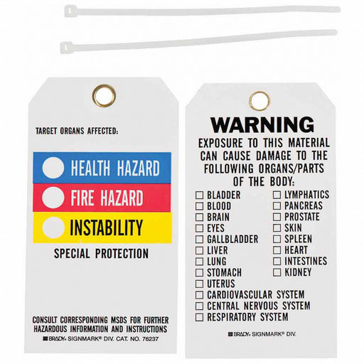 Accdnt Prvntn Tag Poly NFPA Diamond PK25