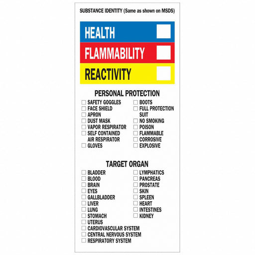 NFPA Label 8 in H 3 in W PK500