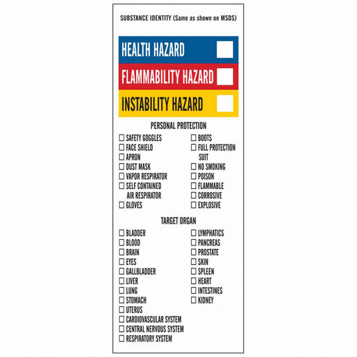 GHS Label 3-7/8 in H 4 in W Vinyl