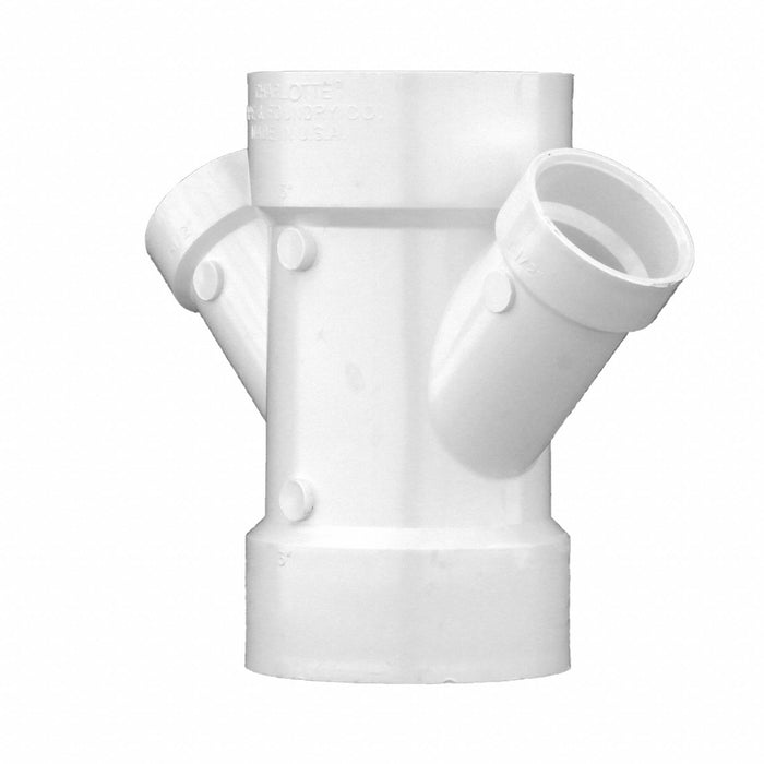 PVC DoubleWye 3 x3 x11/2 x11/2 Hub