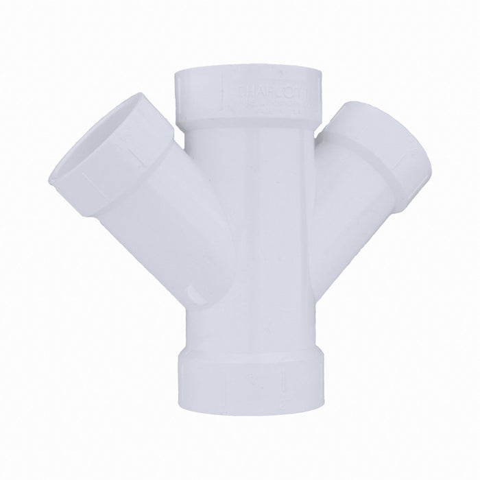 PVC DoubleWye 4in 4inHub 2in 2inHub