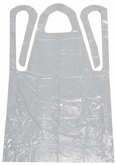 Bib Apron Uni White Polyethylene PK100