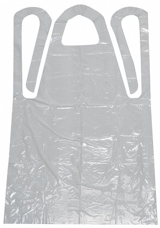 Bib Apron Uni White Polyethylene PK100