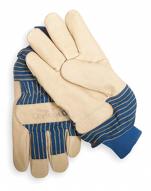 D1595 Leather Gloves Beige/Blue XL PR