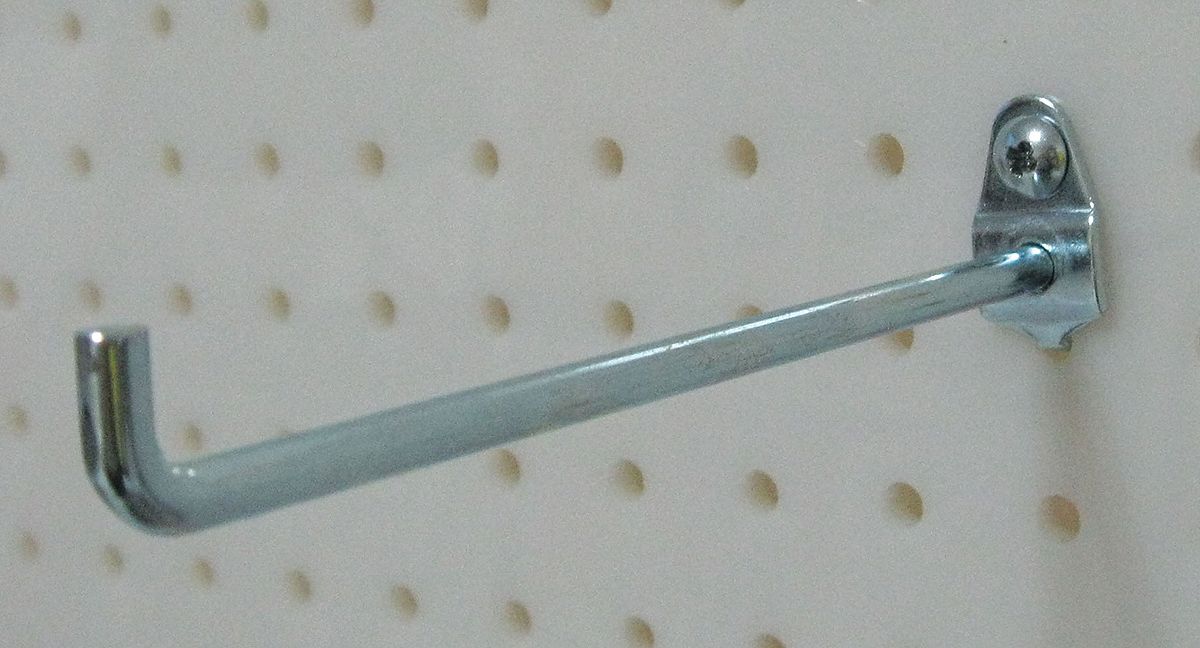 G0566 Single Rod Pegboard Hook 6 in L PK10