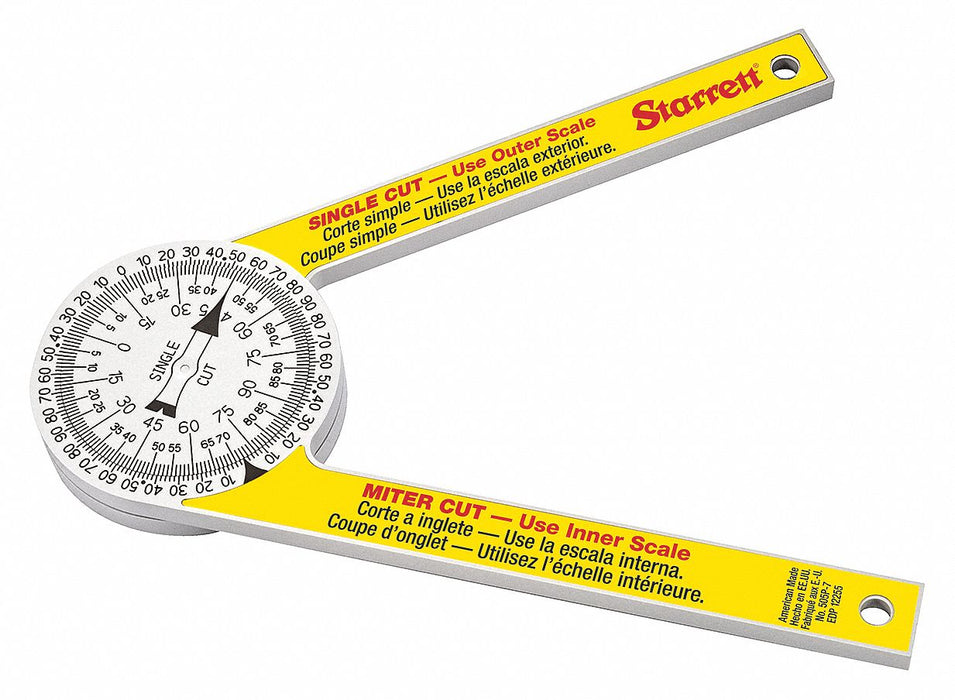 Man-Reading Miter Protractor Grad 1 deg