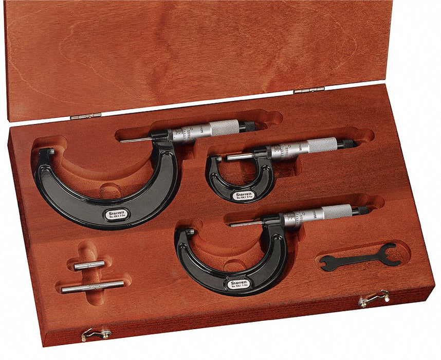 Micrometer Set 0-3 In 0.0001 Res 3 Pc