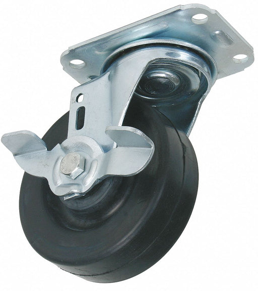 Plate Caster Swivel Rubber 4 11/16 H