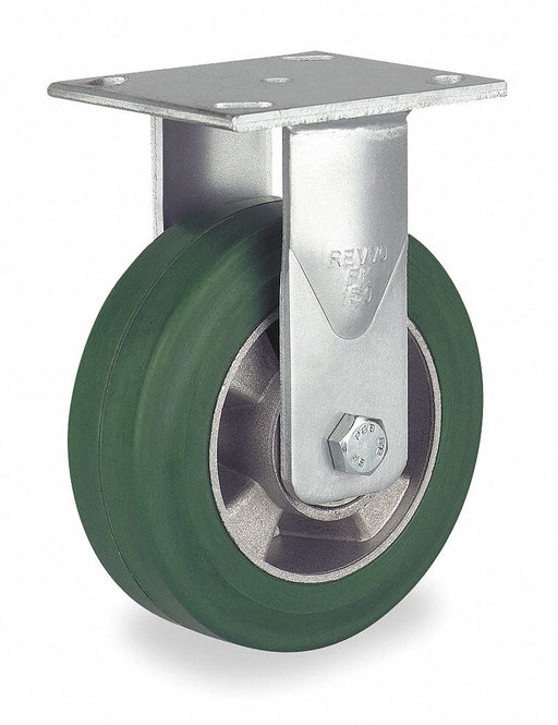 Plate Caster Rigid Rubber 6 1/2 H
