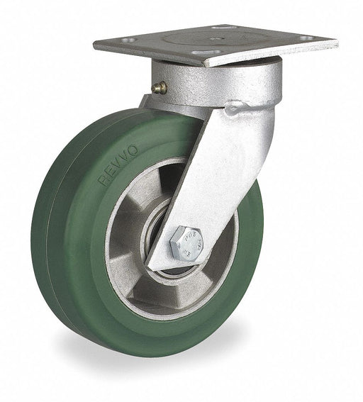 Plate Caster Swivel Rubber 7 1/2 H