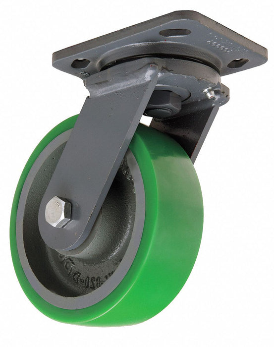 Plate Caster Swivel Polyurethane 7 1/2 H