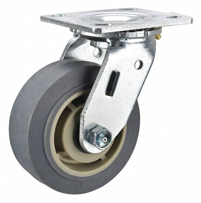Plate Caster Swivel Rubber 5 5/8 H