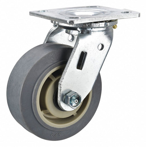 Plate Caster Swivel Rubber 6 1/2 H