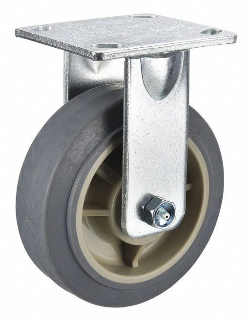 Plate Caster Rigid Rubber 7 1/4 H
