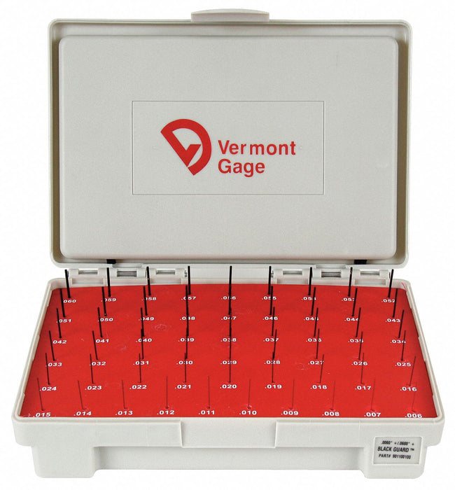 Black Ox-Coated Pin Gauge Set Dim Type 