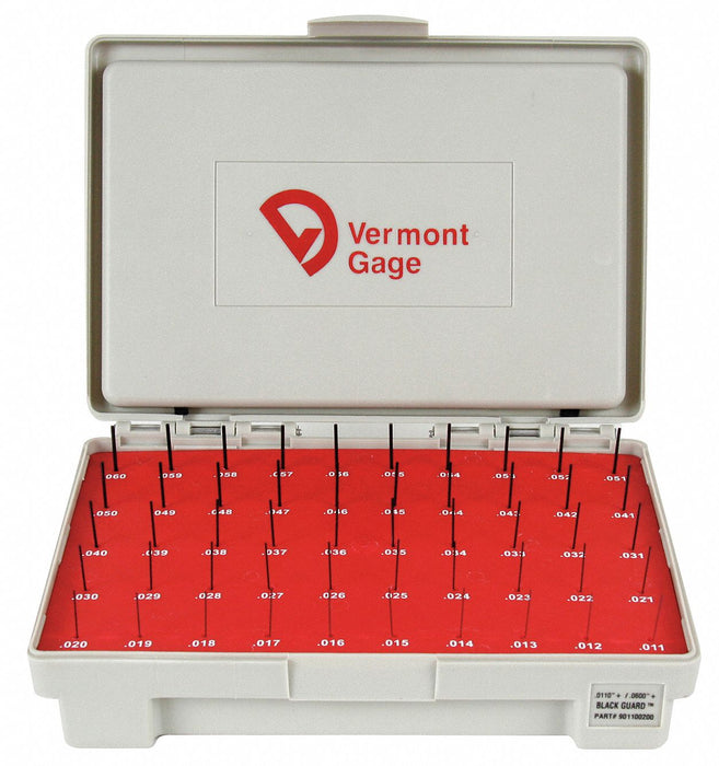 Black Ox-Coated Pin Gauge Set Dim Type 