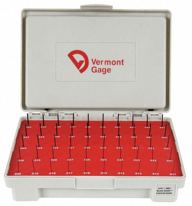 Black Ox-Coated Pin Gauge Set Dim Type 
