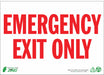 Sign Emergency EXit Only 10X14 AL