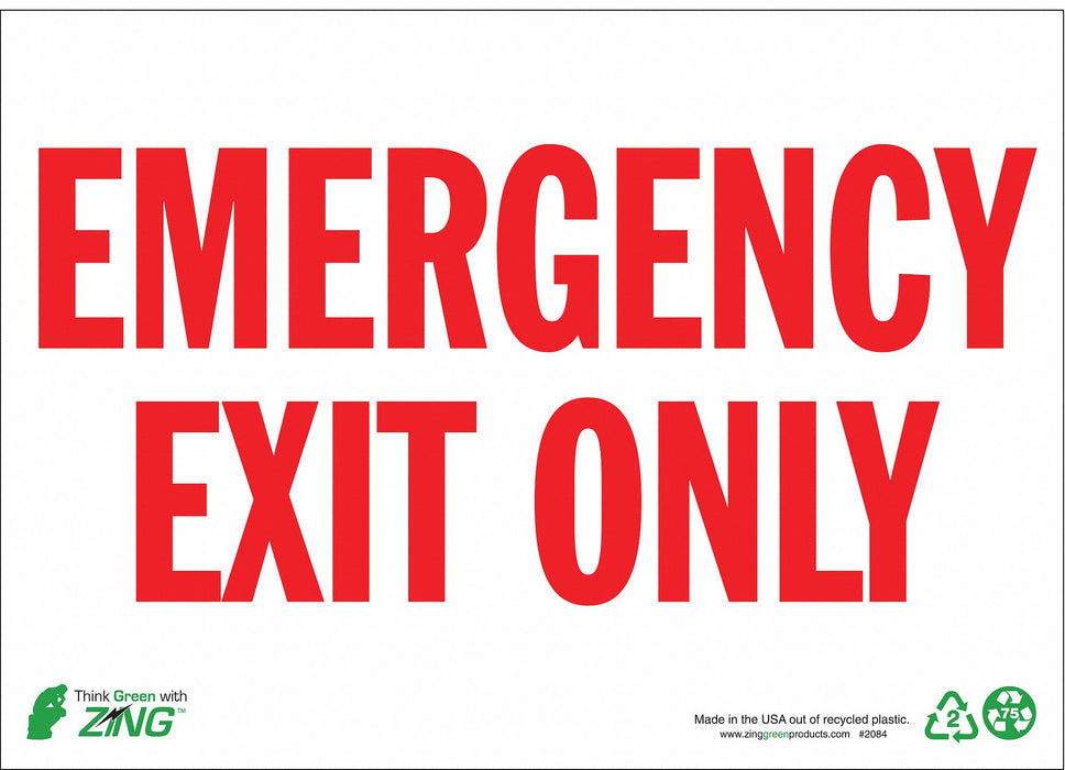 Sign Emergency EXit Only 10X14 AL