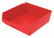 F8874 Shelf Bin Red Indstr Grd Poly 4 in
