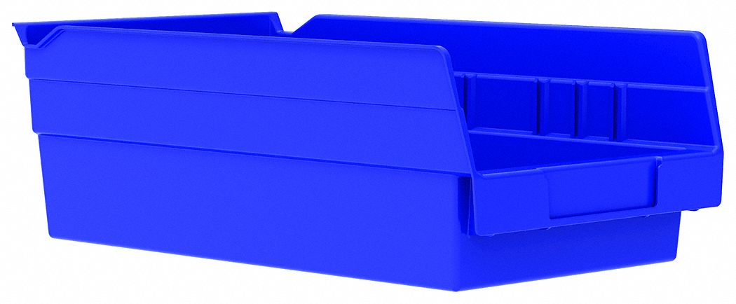 F8464 Shelf Bin Blue Indstr Grd Poly 4 in