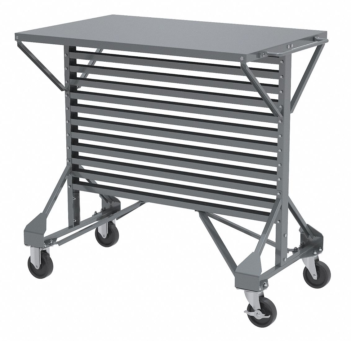 Mobile Bin Rail Rack
