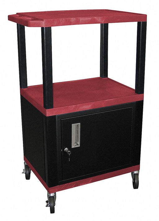 Audio-Visual Cart 200 lb Red 24 in L