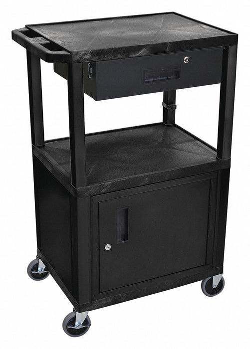 Audio-Visual Cart 200 lb Black 24 in L