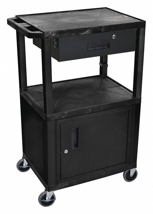 Audio-Visual Cart 200 lb Black 24 in L
