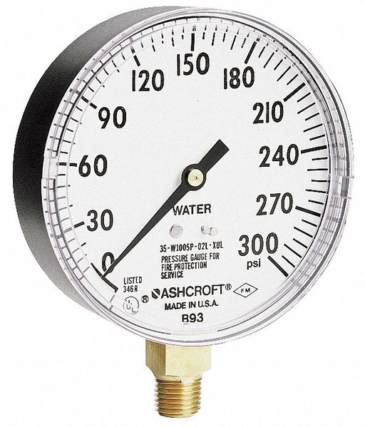 Pressure Gauge 0 to 300 psi 3-1/2In