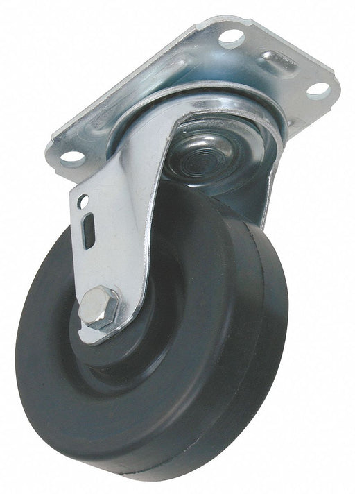 Plate Caster Swivel Rubber 5 5/8 H