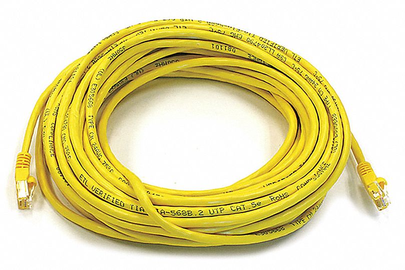 M3396 Patch Cord Cat 6 Booted Yellow 50 ft.