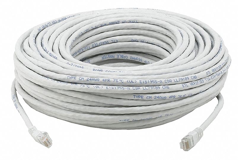 M3396 Patch Cord Cat 6 Booted White 100 ft.