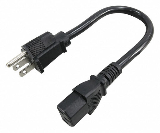 Power Cord 1 ft Black 16 AWG