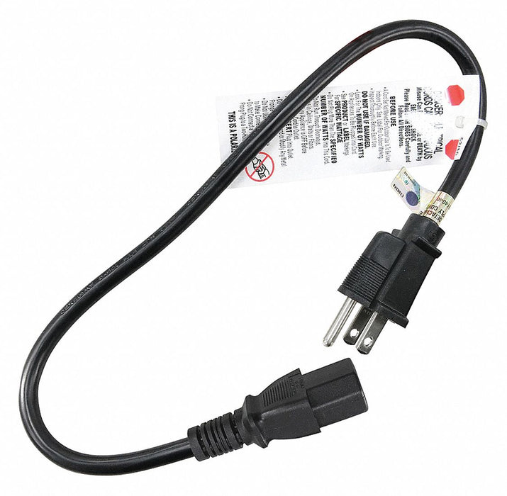 Power Cord 2 ft Black 16 AWG